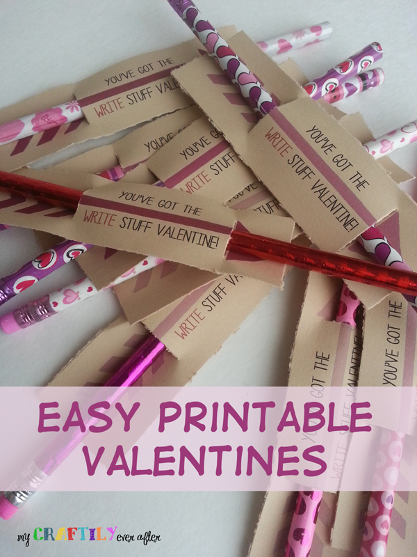 Easy $1 Printable Pencil Valentines My Craftily Ever After