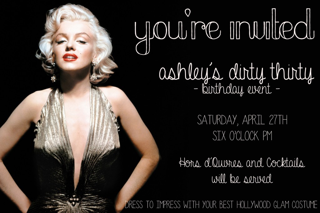 Hollywood Glam Birthday Party Invite