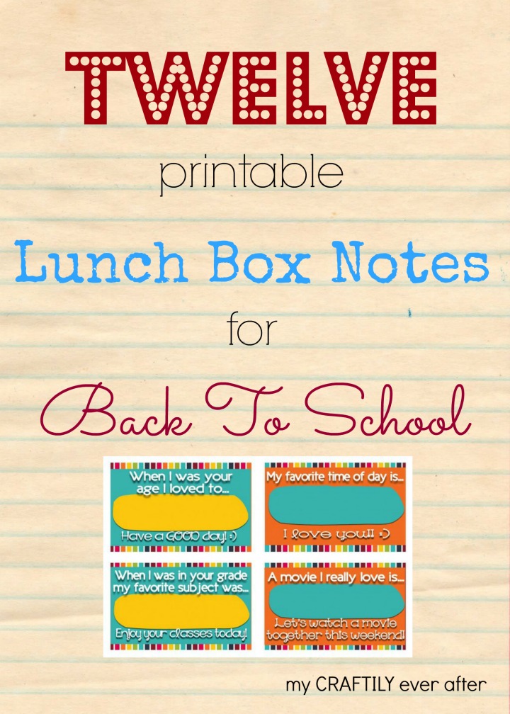12 printable lunch box notes